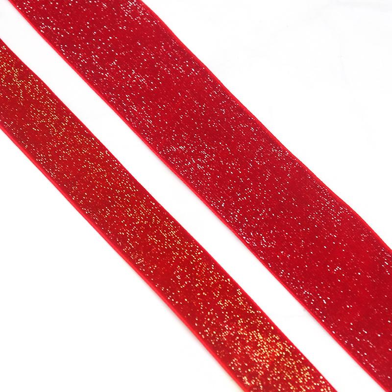Новогодняя золотая бархатная серебряная бархатная лента с одной стороны, красная лента для волос, заколка для волос, бант, цветная тесьма, украшение для дома