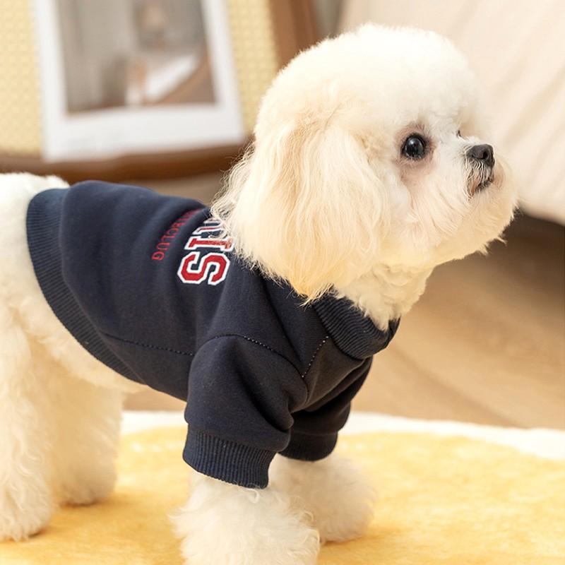 Зимняя одежда для собак Толстовки с капюшоном для собак Pet Letter Пуловер для щенков Теплое пальто для собак Одежда для кошек Чихуахуа Французский бульдог 2024 Толстовка для собак