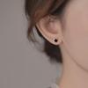 Серьги-гвоздики из стерлингового серебра 925 пробы с черным квадратом для женщин — элегантные, высококачественные, удобные для сна