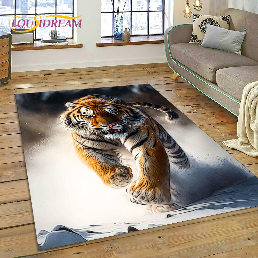 3D зверь, тигр, лев, животное, дикая природа, мультяшный ковер, ковер для дома, гостиной, спальни, дивана, коврик для двери, декор, детский коврик, нескользящий коврик