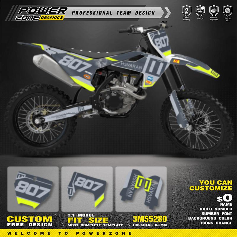 PowerZone Индивидуальный комплект наклеек с графикой команды Для Husqvarna Наклейка 2016 2017 2018 TC FC TX FX FS 2017-19 TE FE 125-450cc