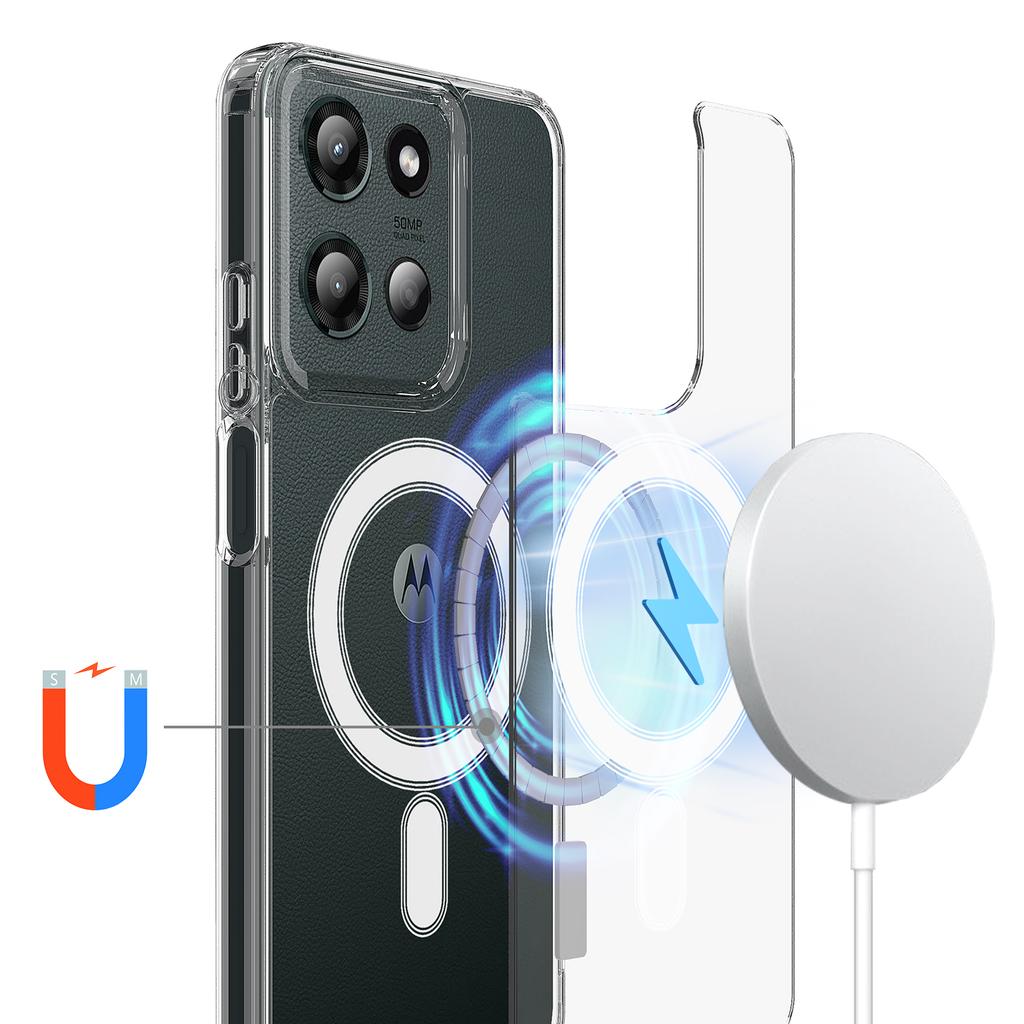 Для Motorola Moto G Stylus 5G (2025) Прозрачный чехол для телефона, совместимый с MagSafe, задняя крышка из ТПУ+акрила