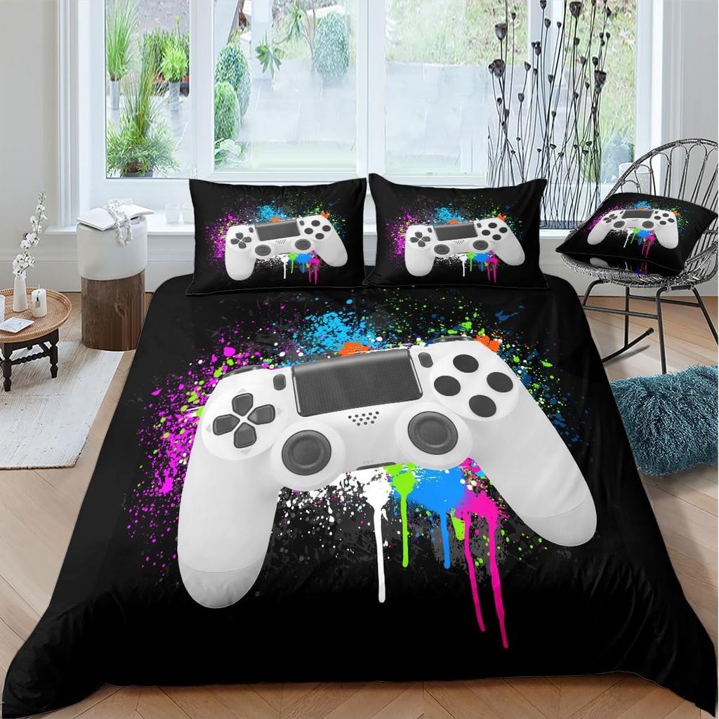 Игровые комплекты постельного белья для мальчиков, игровой комплект пододеяльника, покрывало для видеоигр, игровой дизайн, комплект постельного белья с наволочкой