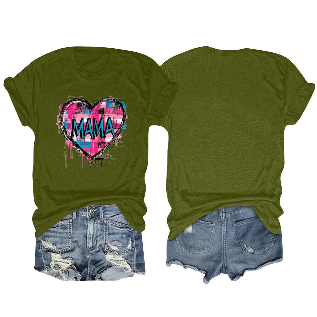 Женская повседневная футболка с круглым вырезом и короткими рукавами с принтом