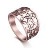 Simple And Elegant Titanium Steel Hollow Flower Ring For Women Fade Resistant Design