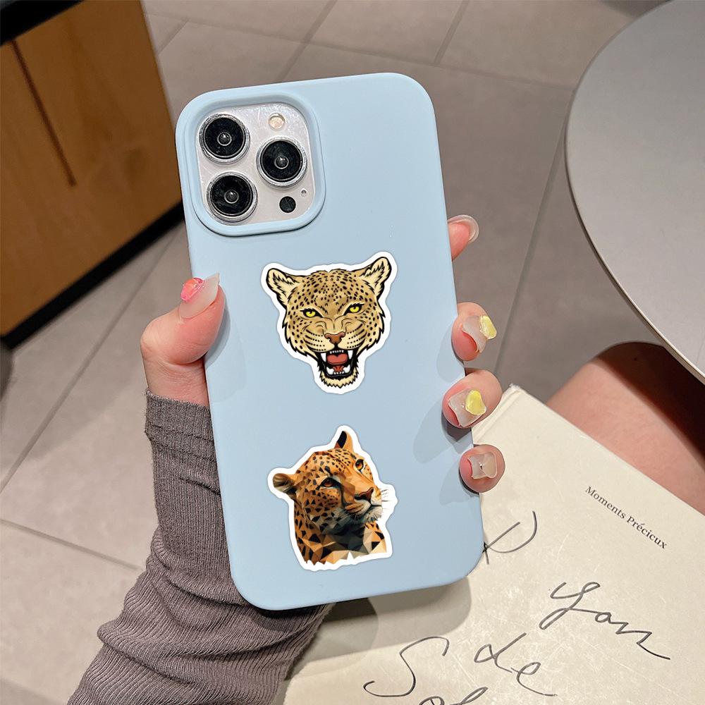 60 Cheetah Graffiti Animal Stickers for DIY Planner, Water Bottle, and Suitcase Decoration