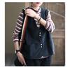 Vest Women's Spring and Autumn New Style Women's Commuting Solid Color Cotton Pocket Fashionable Retro Shoulder Jacket
