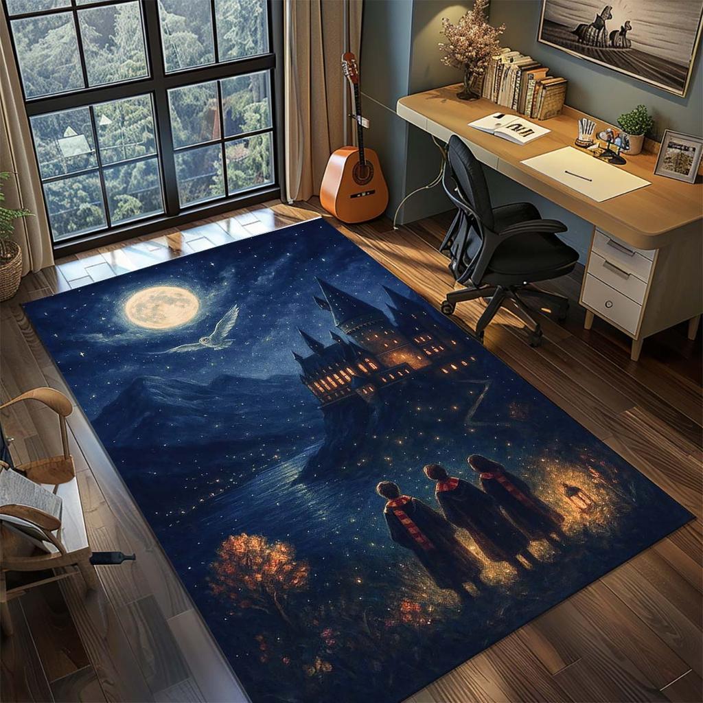 Harry Potter Magic Owl Anime Rug Carpet Large Area Rug Non Slip Washable Floor Mat Gamer Room Bedroom Home Decor -QJY