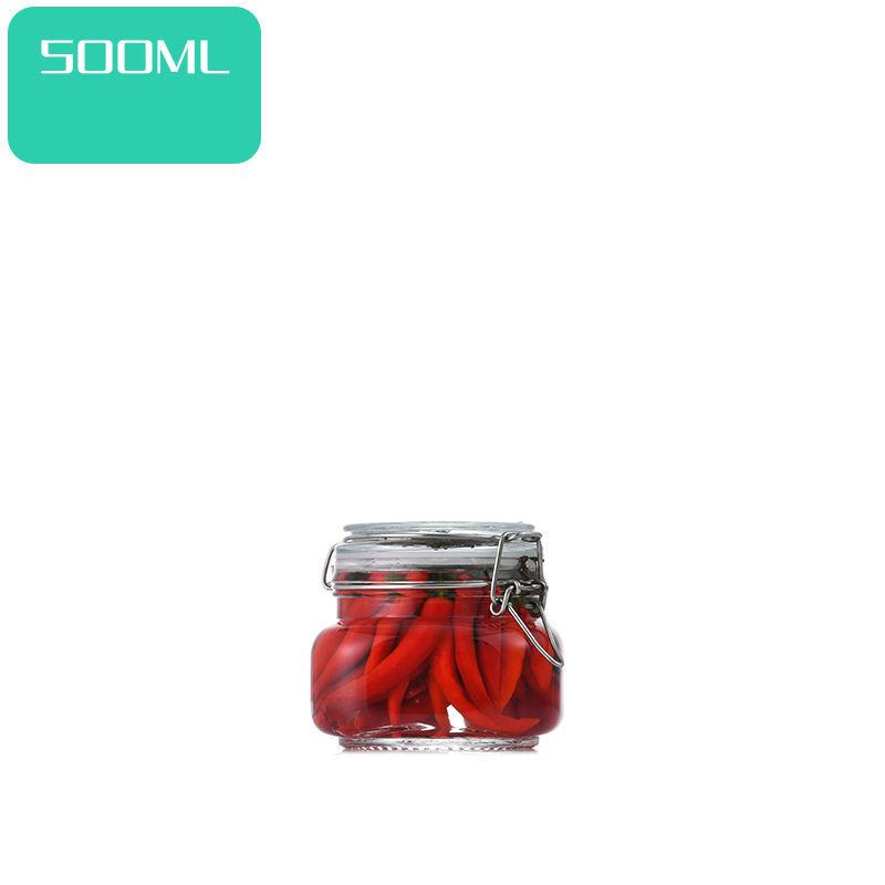 Стеклянная бутылка Герметичная банка Для кухни Еда Соленья Фрукты Консервированные Прозрачная Широкогорлая Банка для джема Банка для хранения Бытовая