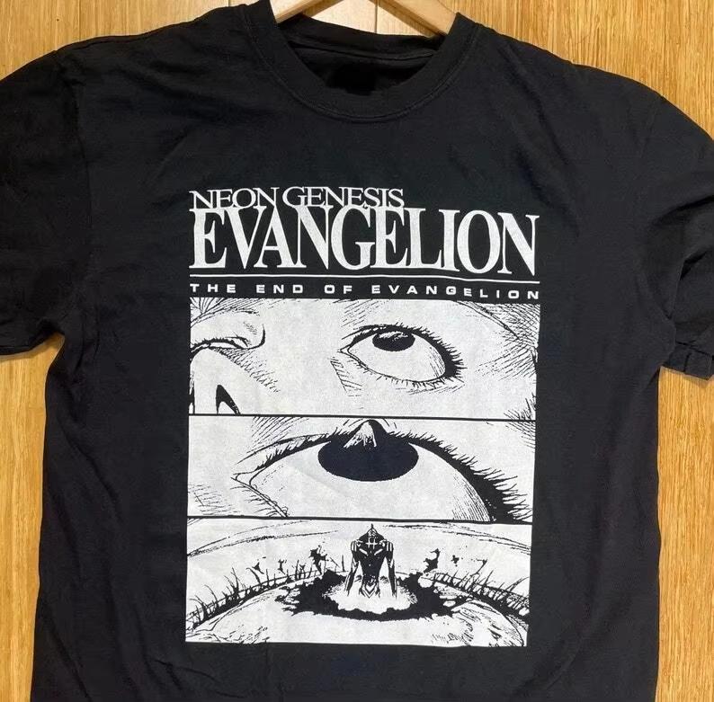 2026 Neon Genesis Evangelion Конец Евы Глаз Футболка Классический Стиль Футболка для Родителей и Детей Унисекс Женская С Круглым Вырезом Хлопок Летняя Модная Футболка