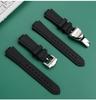 Convex Interface Silicone Watch Strap For Tudor Pelagos Tomahawk Series 25500 25600 Waterproof Rubber Watch Band Soft Black