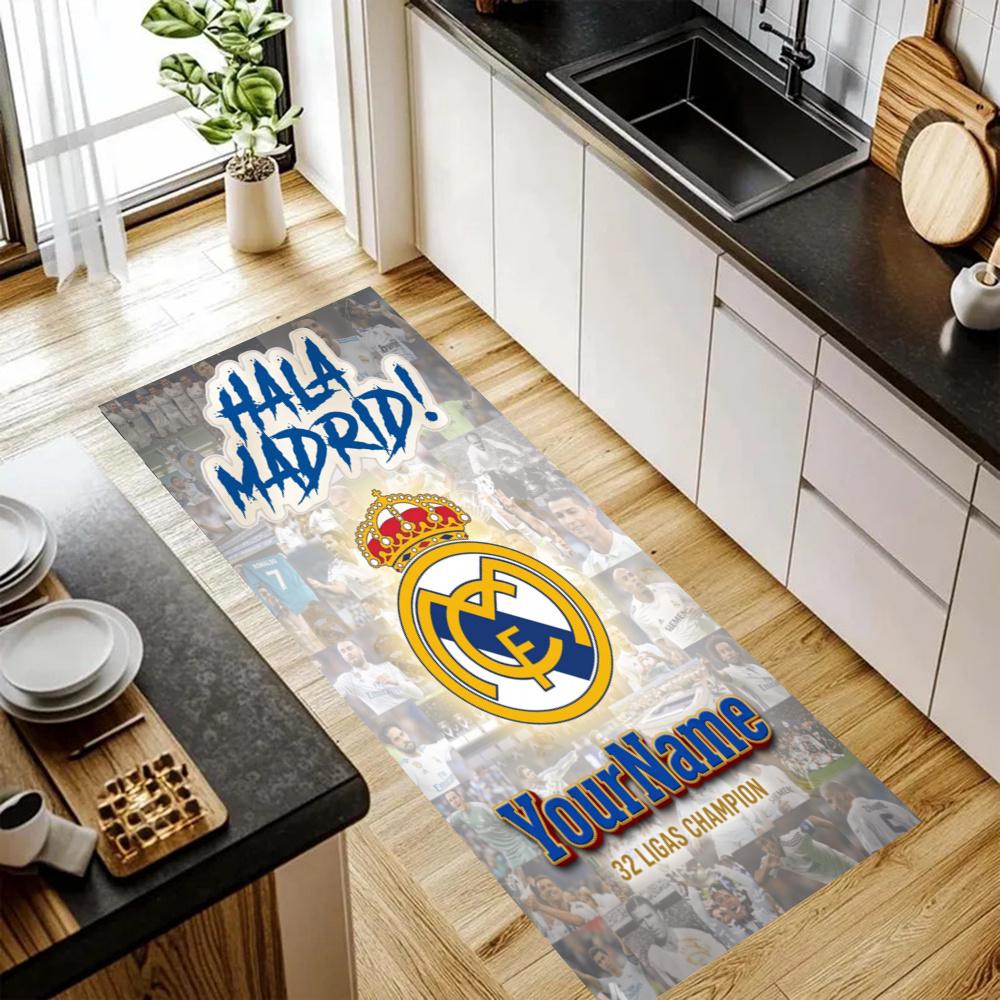 Real Madrid Customize Your Name Kitchen Rug Runner Rug Laundry Mat Hallway Entryway The Best Gift Choice