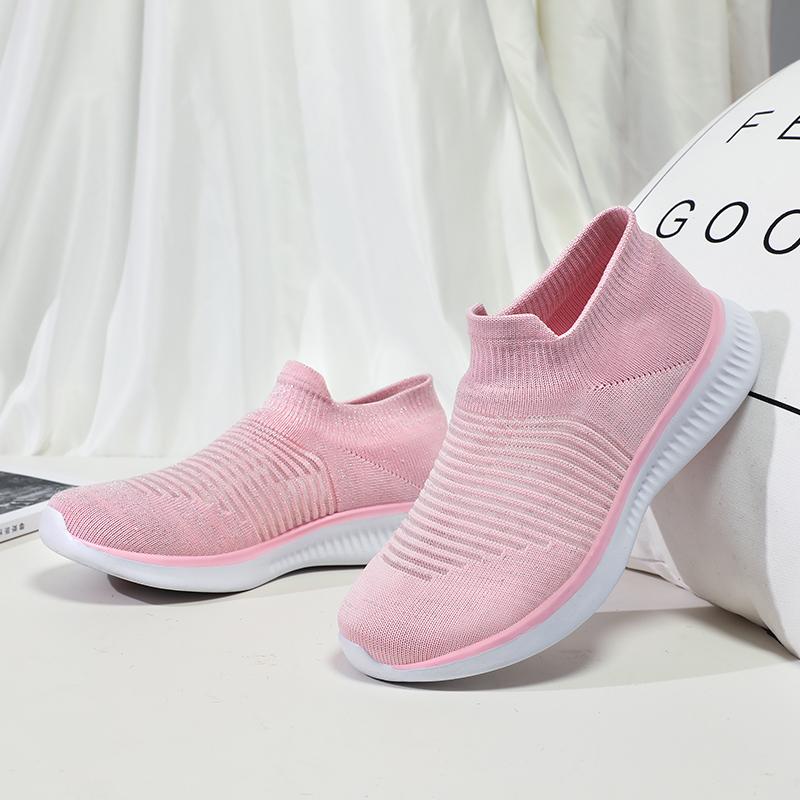 Женские легкие прогулочные повседневные туфли-носки, дышащая летняя весенняя обувь без шнуровки для девочек и студентов, обувь для отдыха