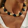 SHIXIN 5 Colors Bohemian Resin Acrylic Choker Necklace for Women Vintage Irregular Beaded Short Necklace Jewelry on the Neck