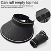 Women Outdoor Hat Widened Brim Face Protection Adjustable Buckle Anti-UV Block Sunlight Foldable Empty Top Gardening Travel Sun Cap
