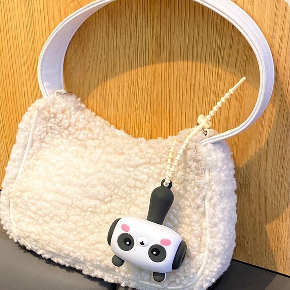 Cute PVC Sound-Making Hammer Cartoon Panda Sound Toys Sound Hammer Key Chain Boys Girls