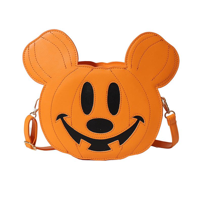 In Trick Pumpkin Oval Creative Splicing Animation  Halloween Niche Creativity Pu Zipper Routine Outdoor Leisure Girl Crossbody Bag