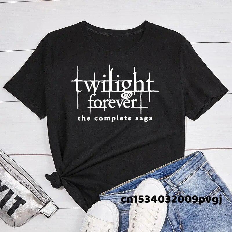 Twilight Forever The Complete Saga T Shirts Women Summer Movies Kristen Stewart Robert Pattinson Tee Shirt Short Sleeve Unisex