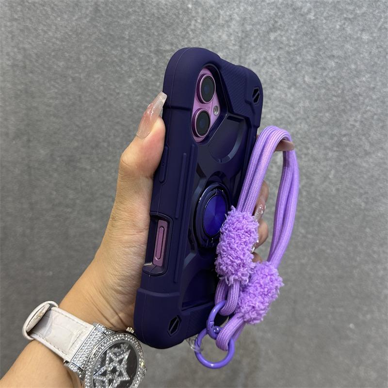 Чехол-держатель 3 в 1 повышенной прочности для iPhone 16 17 15 14 13 12 11 Pro Max Plus Air Противоударный с ремешком-цепочкой