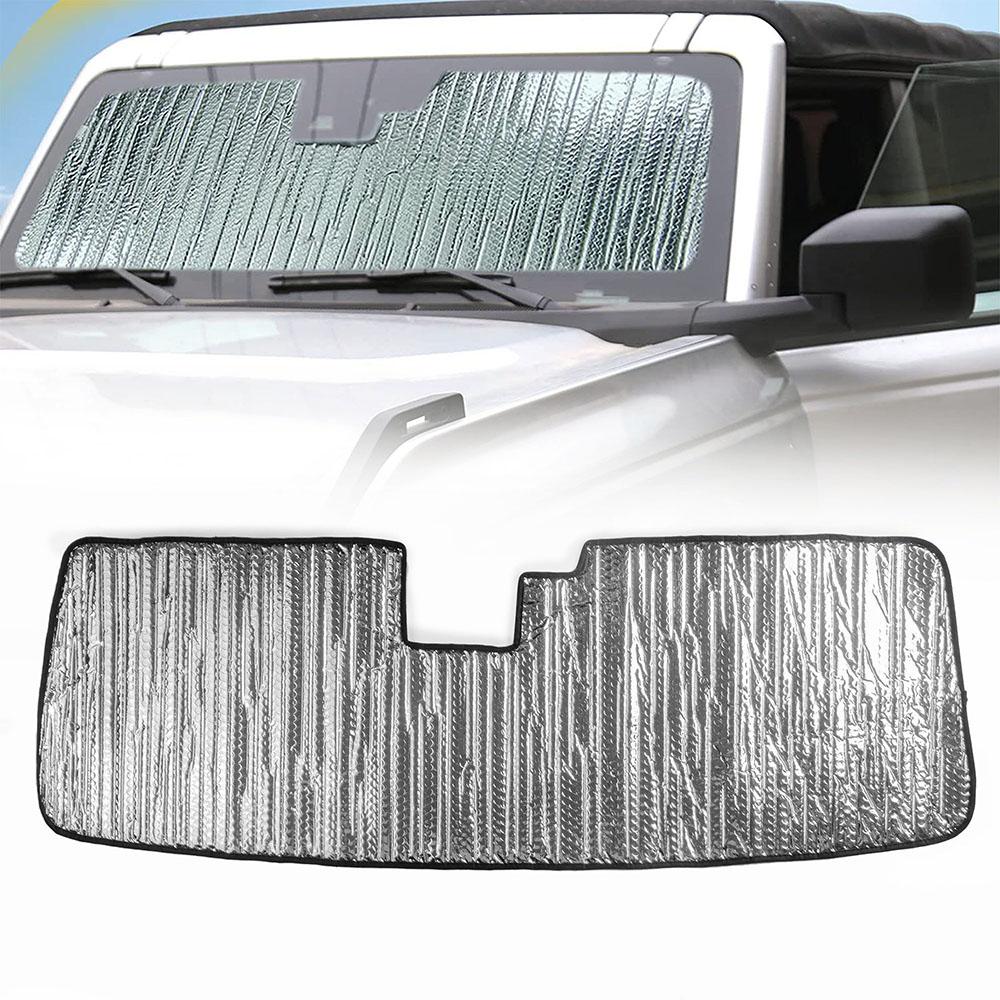 Рифмированный солнцезащитный козырек для лобового стекла автомобиля, экран, УФ-отражатель, складной солнцезащитный козырек, подходит для автомобиля Ford Bronco 2022