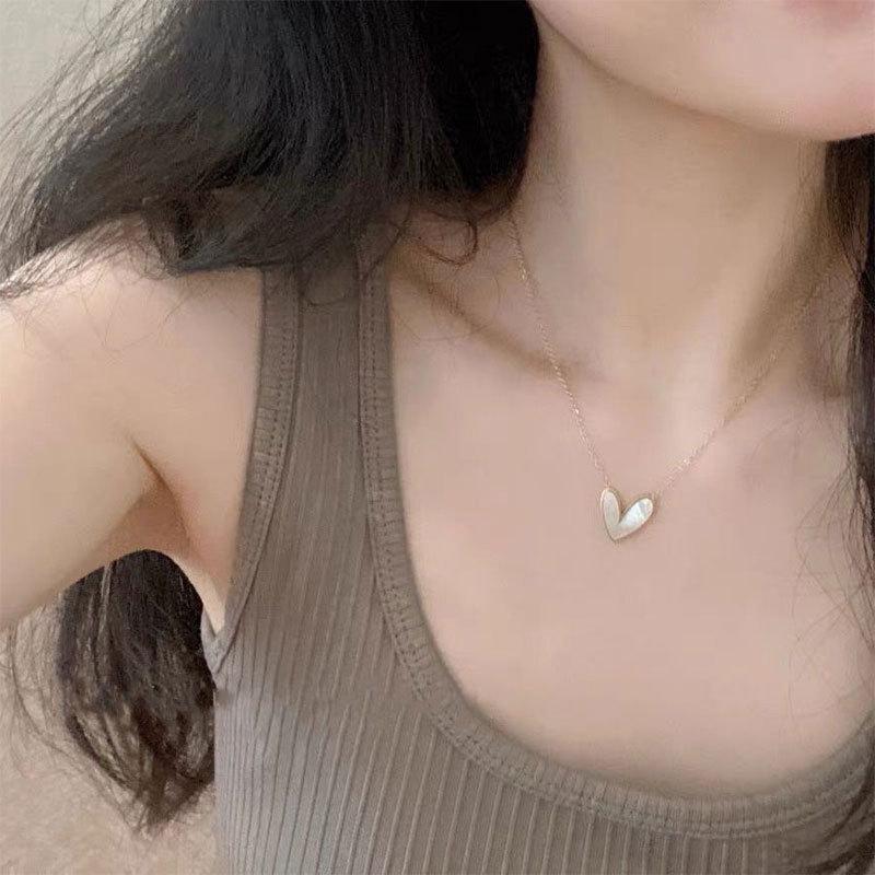 Ожерелье из титановой стали White Love, женская цепочка на ключицу