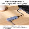 ELECOM USB-хаб 5 Гбит/с Подключение 4 порта Питание от шины Кабель 15 см Темно-синий USB3.2 (Ген1) USB-C U3HC-H040NV