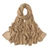 Women Scarf Solid Color Wide Edge Design Thin Scarf Breathable Shawl Versatile Head Wrap Stylish Accessory