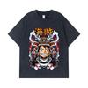 275 GSM Washed T-shirts 100% Cotton One Piece V70 Luffy Samurai Print Unisex Heavy Cotton T Shirt
