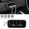 3 Ports 24W PD Type-C 2.1A 1A USB Car Charger Socket 12/24V for Motorcycle Auto Truck ATV Boat RV Bus Power Adapter Outlet