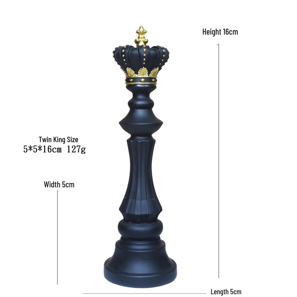 Black and White Chess Piece Resin Figurine for Creative Home Decor