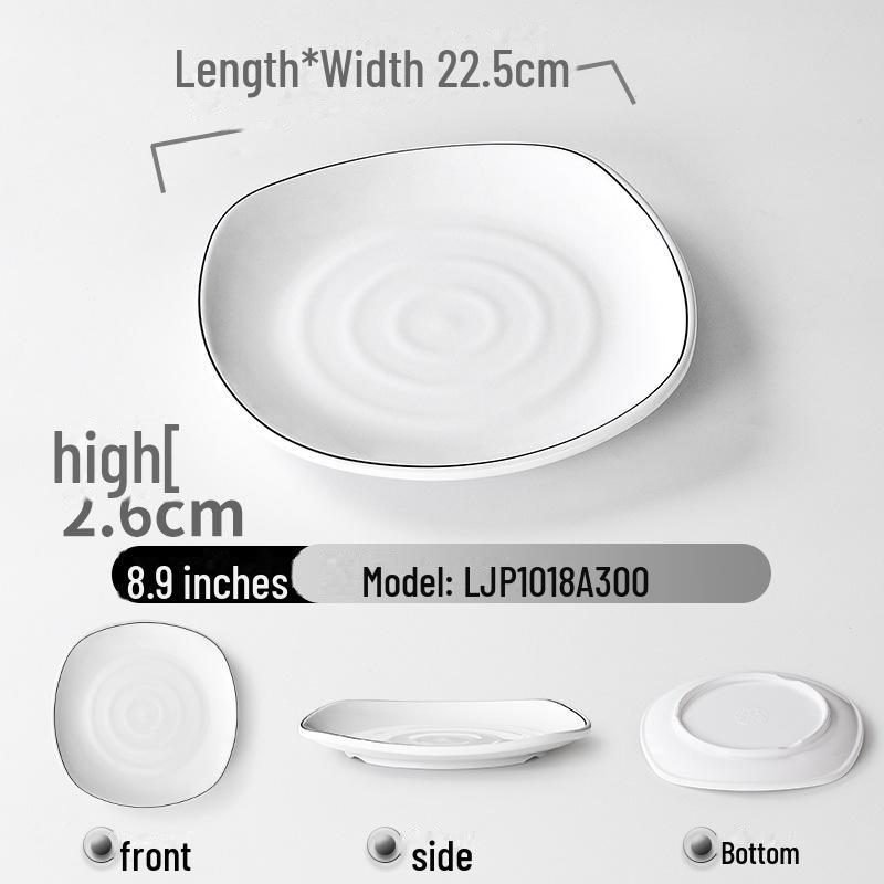 Квадратная тарелка из меламина A5 — простая и долговечная имитация фарфора для отелей, ресторанов, шведских столов и холодных блюд