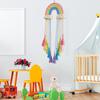 Hanging Ornament Boho Rainbow Macrame Wall Hanging with Tassels Hand Woven Clip Holder Creative Home Decoration Hanging Ornament