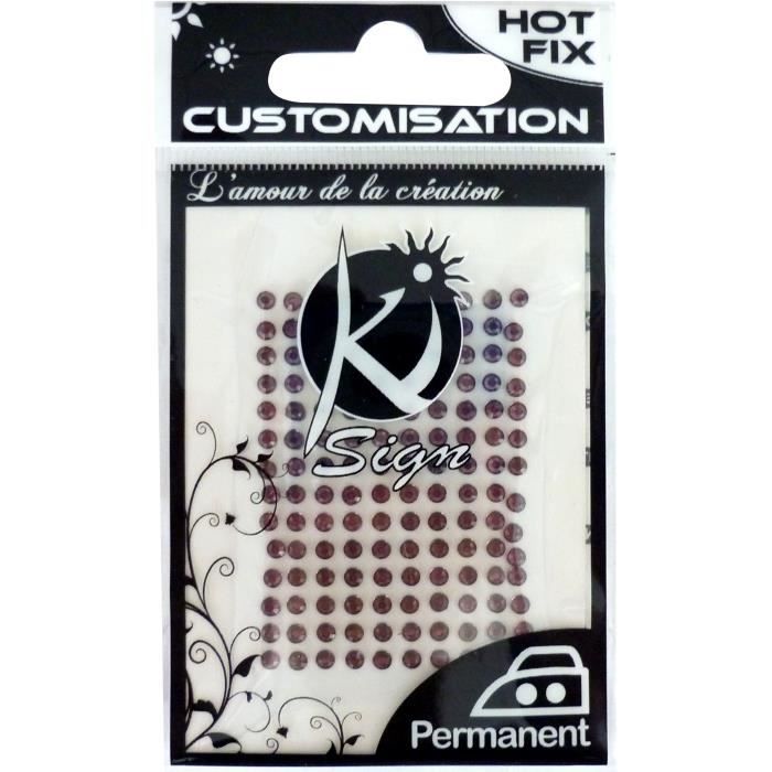 Strass thermocollant tissu Ø 6mm - Ki-Sign - Violet - 35 pièces