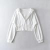 Hooded Short Sweatshirt Cardigan Jacket Women's New Sweet Cool Waist Loose Long Sleeve Top