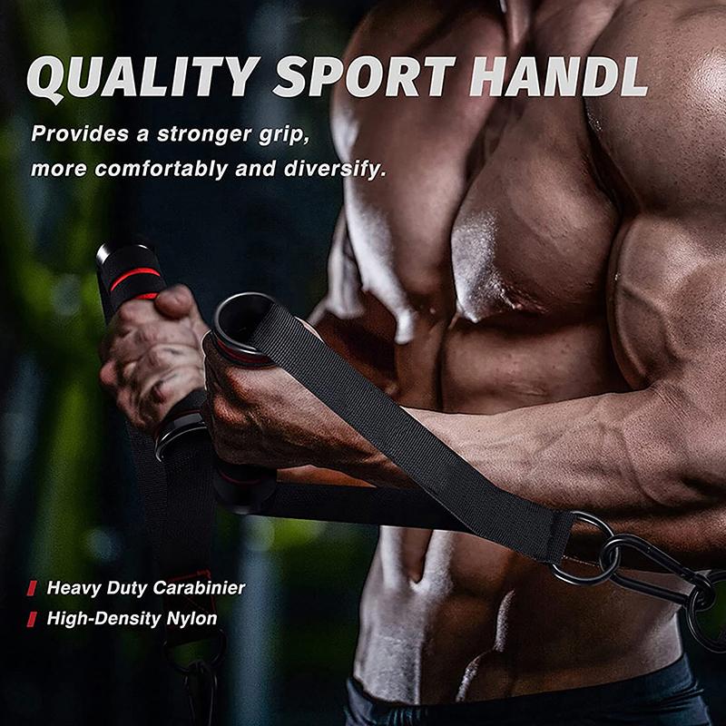 D-Ring Metal Gym Handles Grip Workout Heavy Duty Cable Machine Handle With Hook For Yoga Exercise Workout Power Bands Gym