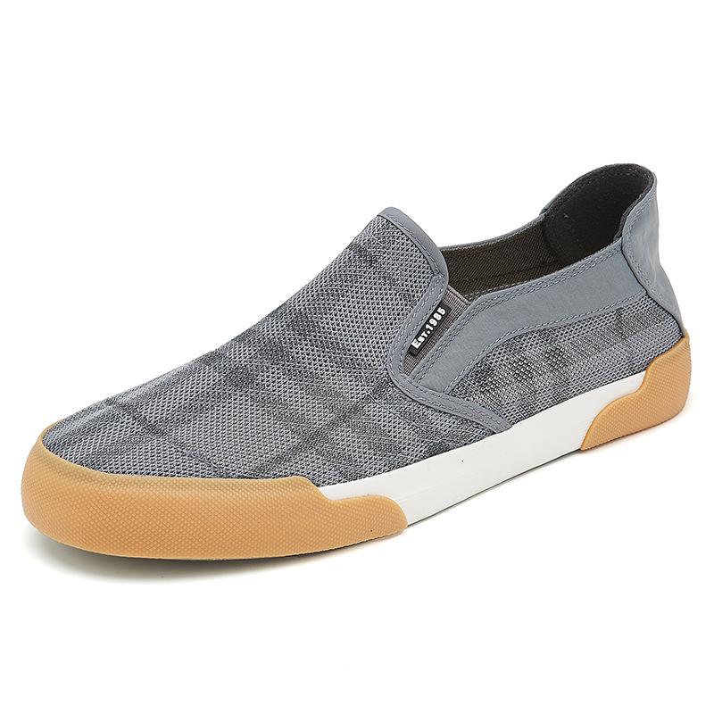 Новые летние мужские туфли из дышащей сетки, дышащие, удобные, повседневные и универсальные ленивые туфли