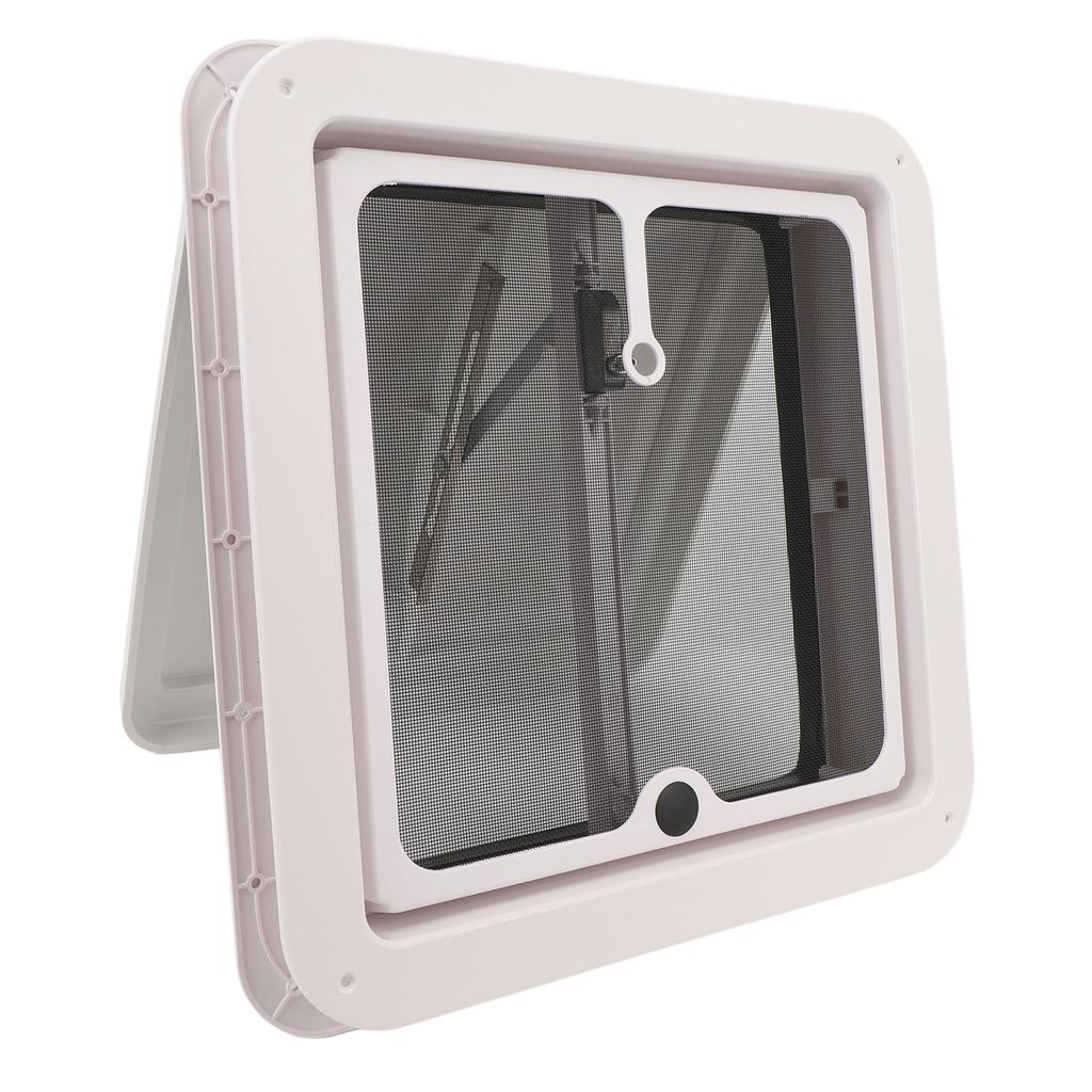 Люк на крышу автодома 13,39x13,39 дюйма Белый Вентиляционная крышка на потолок автодома с сеткой и опорной стойкой для прицепа, каравана