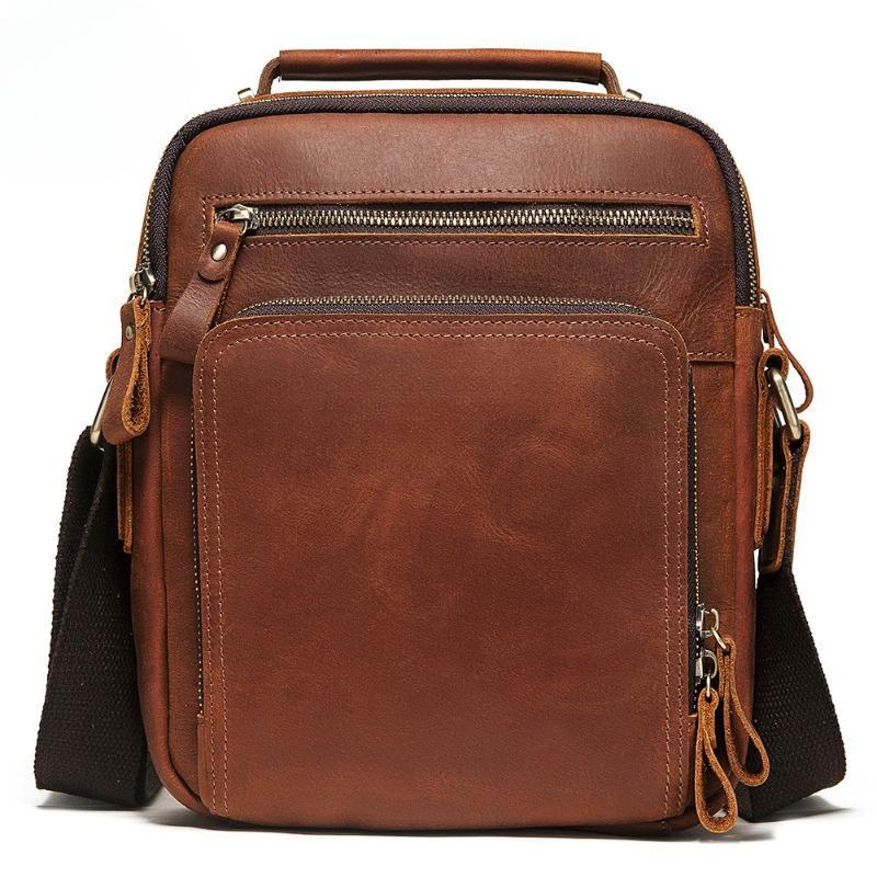 Мужская кожаная сумка через плечо Mad Horse из коровьей кожи, мужская сумка через плечо из масляно-вощеной кожи