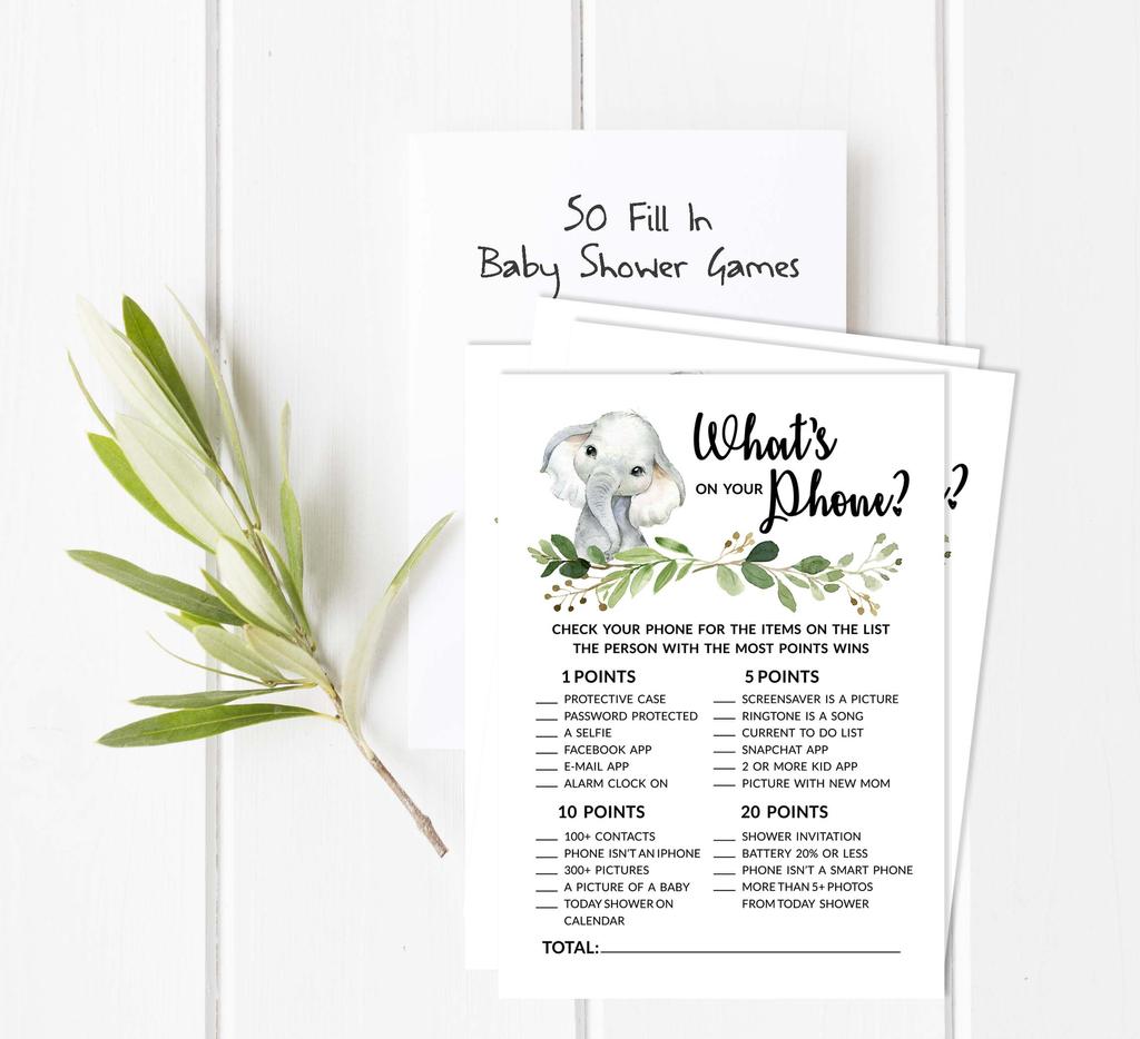 Inkdotpot Игровой набор для детского душа из 50 игр BabyA AlphabetA ABCA для вечеринки Baby Cheetah Jungle Animals