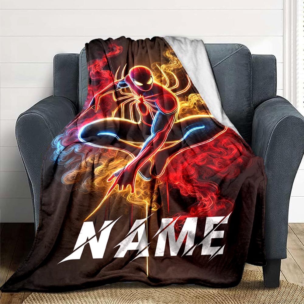 Custom Name "Spider-Man: Web Heroes" blanket for Couch & Bed, Plush Cozy Fuzzy Blanket Super Soft & Warm Blankets for Fall and Winter. 090816