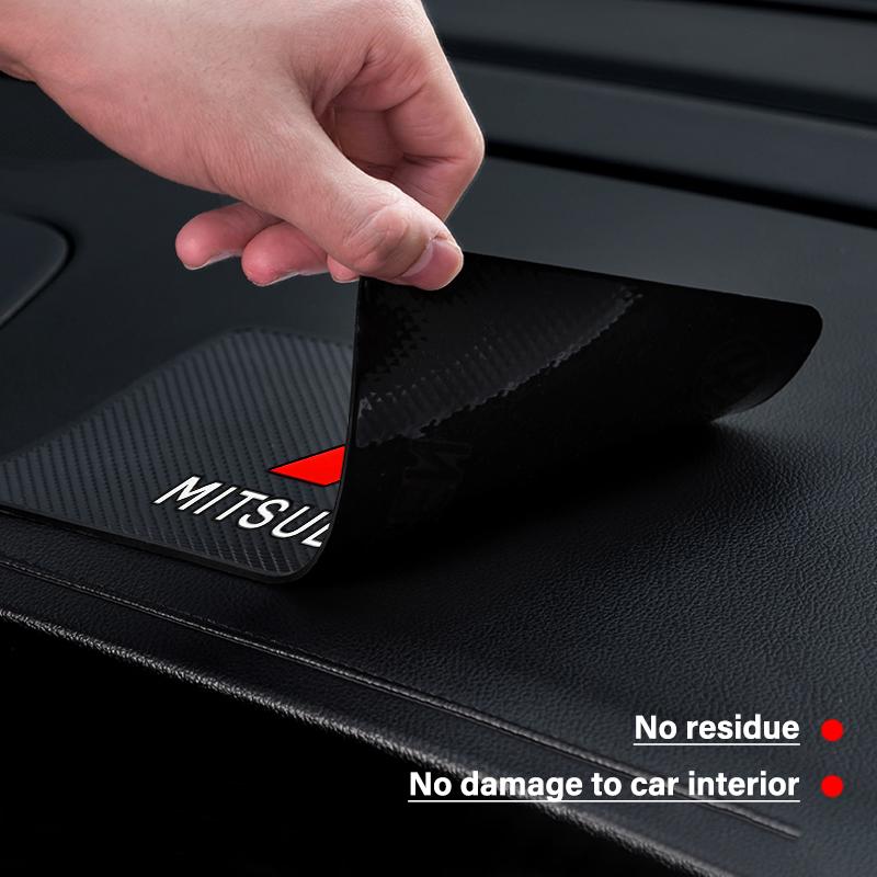Car Interior Accessories Logo Anti Slip Mat Phone Holder Non-Slip Mat For Mitsubishi ASX Lancer Pajero Outlander L200 EVO Lancer