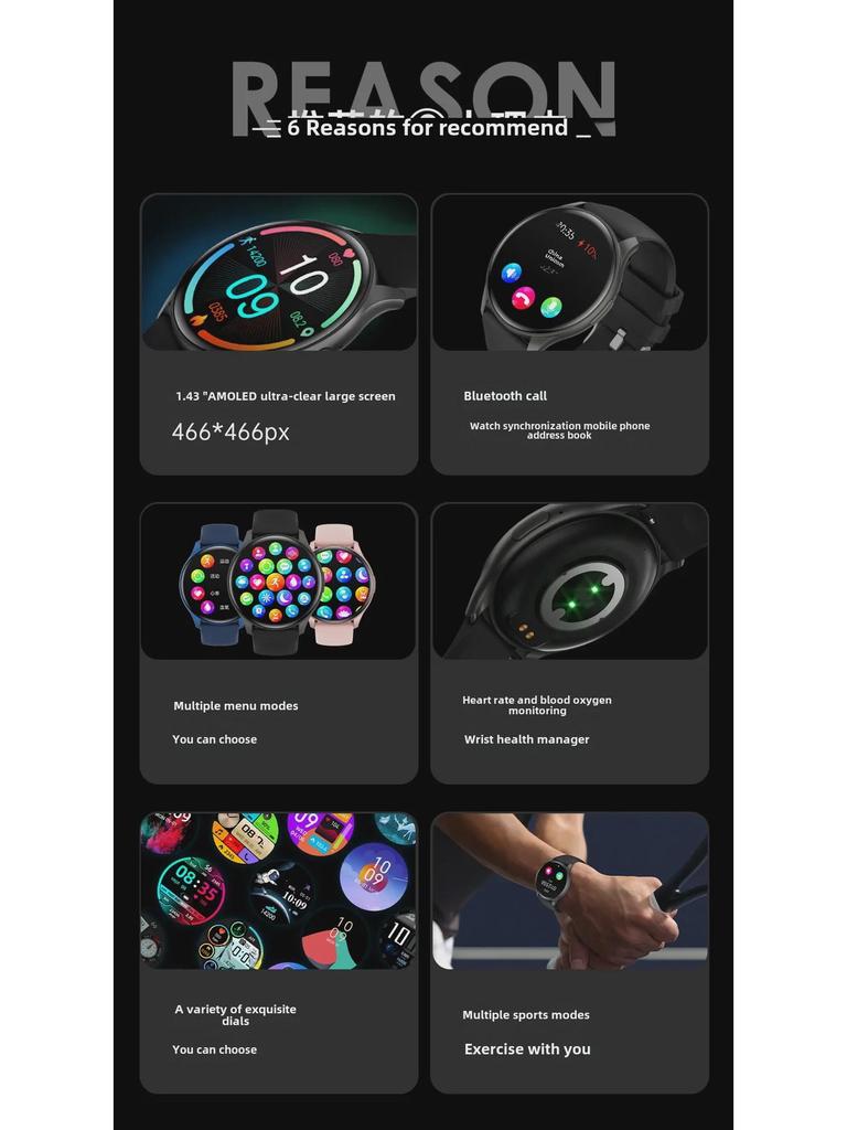 Temu Смарт-часы ZW60: Пульсометр, монитор здоровья, Bluetooth-вызов, круглый экран, женский фитнес-браслет