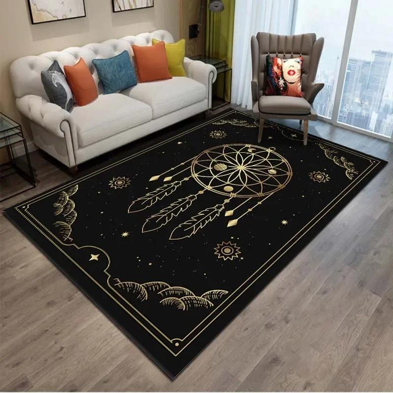Мистическая небесная коллекция ковров Золотая астрология Галактический узор Напольный коврик для гостиной Бохо Домашний декор