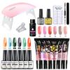 54 Вт набор полигелей, набор для маникюра, набор со светодиодной лампой для ногтей, 20000 об/мин, фреза для ногтей, 18/6 цветов, набор гелей для наращивания ногтей из полигеля