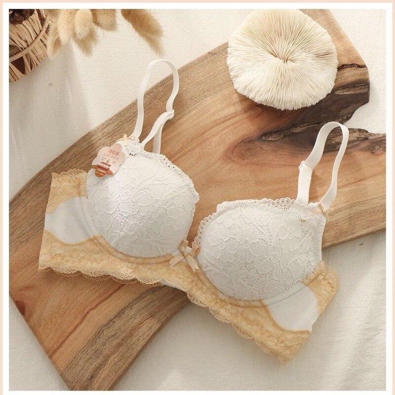 Flarixa Plus Size Latex Underwear Women's No Steel Ring Push Up Bra Backless Sexy Lace Bralette Top Soft Breathable Active Bras