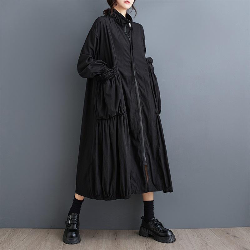 Long Sleeve Oversized Vintage Casual Loose Autumn Spring Trench Coat for Women Outerwear