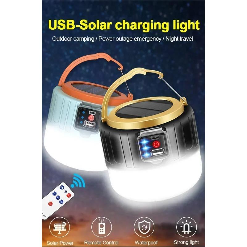 Solar LED Camping Light Portable Outdoor Emergency Lights USB Rechargeable Bulb For Outdoor Tent Lamp High Power Lantern For BBQ