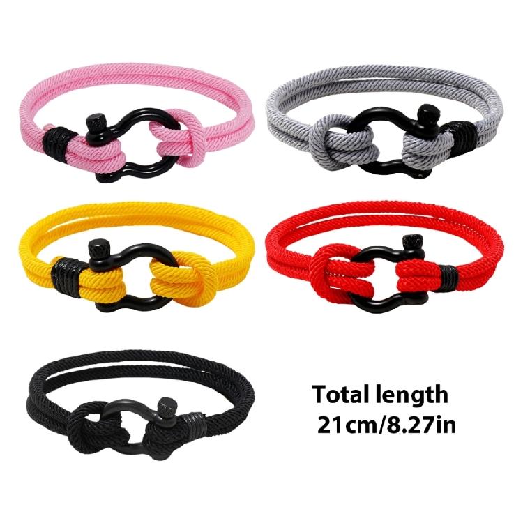 Comfortable Rope Bracelet Adornment Stainless Steel Clasp Decorated Bracelet Couple Wrist Rope Casual Jewelry Gift