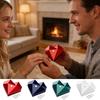 Polyhedral Heart Ring Box Romantic Love Heart Ring Case Velvet Lined Geometric Ring Box for Weddings Engagements Proposals