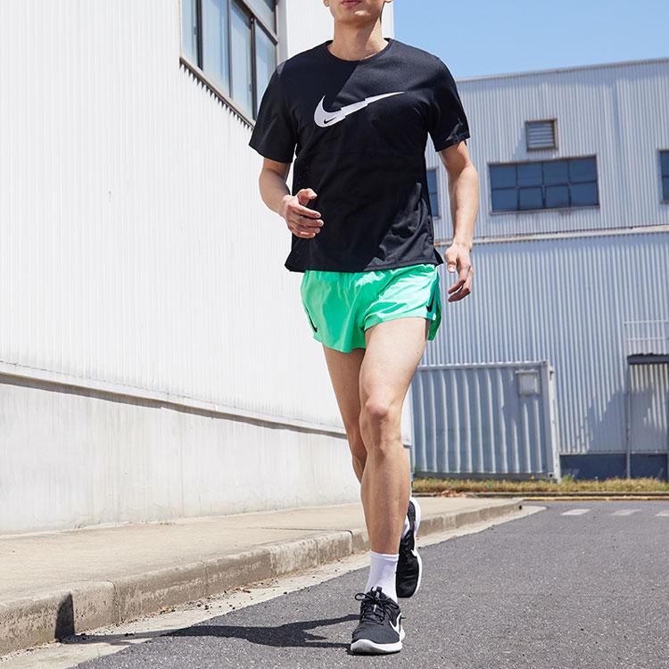 Nike Быстросохнущая дышащая сетчатая спортивная футболка с короткими рукавами, мужские топы, черные DB4006-010